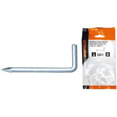 RAMPINO A PUNTA ZINCATO SELF WORKIT MOD 20X100 MM 80X21X4,0 CF=PZ 4 Immagine principale del prodotto