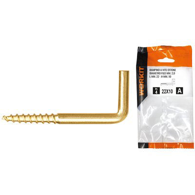 RAMPINO A VITE OTTONE SELF WORKIT MOD 17X35 MM 25X12,5X2,5 CF=PZ 4