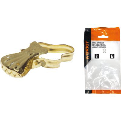 PINZA BAROCCO X ANELLO TENDA SELF WORKIT ACCIAIO OTTONATO + ARCO CF=PZ 8 Immagine principale del prodotto