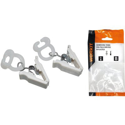 SCORREVOLE TENDA CON PINZA GIREVOLE SELF WORKIT PLASTICA CF=PZ 10 Immagine principale del prodotto