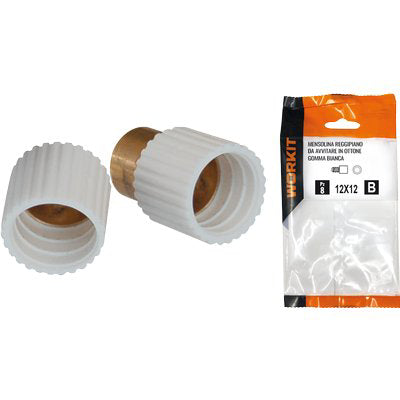 MENSOLINA REGGIPIANO DA AVVITARE SELF WORKIT OTTONE/GOMMA BIANCA MM 12X12 CF=PZ 10