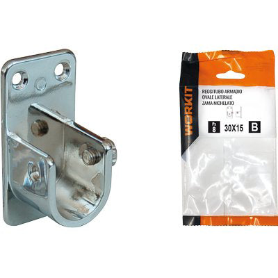 REGGITUBO ARMADIO OVALE LATERALE SELF WORKIT ZAMA NICHELATO TUBO MM 30X15 CF=PZ 2 Immagine principale del prodotto