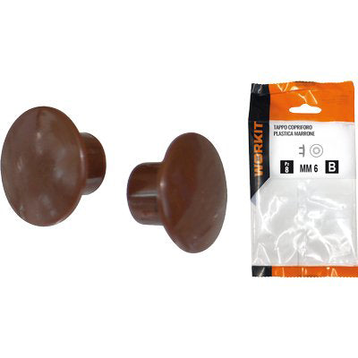 TAPPO COPRIFORO SELF WORKIT PLASTICA MARRONE MM  8 CF=PZ 30