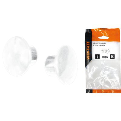 TAPPO COPRIFORO SELF WORKIT PLASTICA BIANCA MM 10 CF=PZ 30