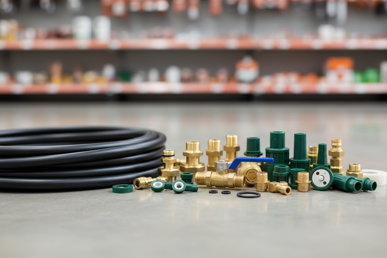 in primo piano il materiale di irrigazione